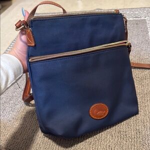 Dooney & Bourke Navy and Brown Crossbody Bag
